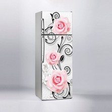 Sticker Art Buzdolabı Sticker Kaplama Dolap Kaplama Etiketi Pembe Güller