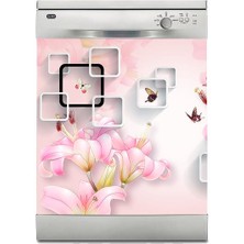 Sticker Art Bulaşık Makinesi Sticker Kaplama Beyaz Eşya Kaplama Zambak
