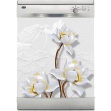 Sticker Art Bulaşık Makinesi Sticker Kaplama Beyaz Eşya Kaplama 3D Çiçek Dekor