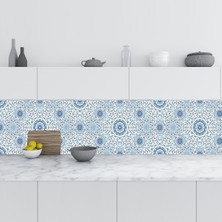 Sticker Art Mutfak Tezgah Arası Folyo Fayans Kaplama Folyosu Suluboya Arabic Design 60 x 400  cm