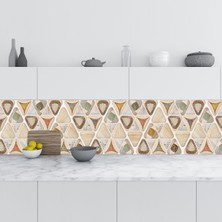 Sticker Art Mutfak Tezgah Arası Folyo Fayans Kaplama Folyosu Üçgen Design 60 x 300  cm