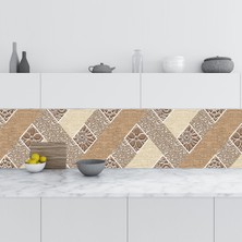 Sticker Art Mutfak Tezgah Arası Folyo Fayans Kaplama Folyosu Rustik Çiçek 60 x 100  cm