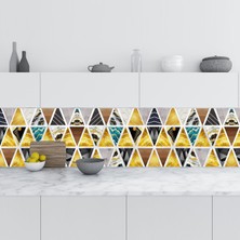 Sticker Art Mutfak Tezgah Arası Folyo Fayans Kaplama Folyosu Üçgen Dekor 60 x 100  cm