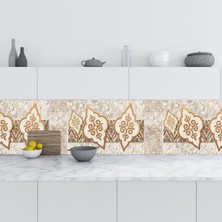 Sticker Art Mutfak Tezgah Arası Folyo Fayans Kaplama Folyosu Kahverengi Design 60 x 500  cm