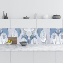 Sticker Art Mutfak Tezgah Arası Folyo Fayans Kaplama Folyosu Kelebek Elmas Çiçek 60 x 400  cm