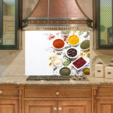 Sticker Art Mutfak Duvar Tezgah Arası Ocak Arkası Sticker Kaplama Kase Baharatlar