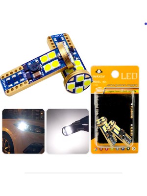 Waxen T10 Park Plaka Tavan Iç Aydınlatma Ampulü 6 LED W5W 194 6500K Beyaz Güçlü Işık