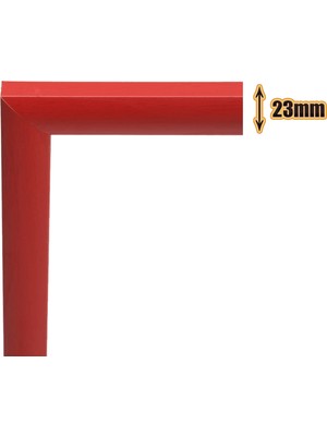 MİXEFOR Boş Çerçeve - 35CM x 50CM Iç Ölçü -Renk KIRMIZI -Arka Yüzey 3mm Mdf-  Ön yüzey  Kırılmaz  parlama yapmayan Antireflektif