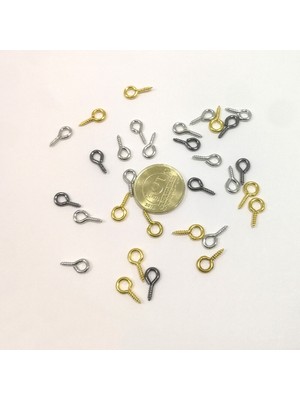 Hobizubi Minik Vida 11 mm  Reçine Epoksi Takı  50 Adetgümüş
