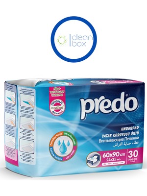 Predo Baby Predo Yatak Koruyucu Örtü Ultra Emici Pamuksu Yüzeyle 60x90 cm 30 Adet Unisex Kullanıma Uygun