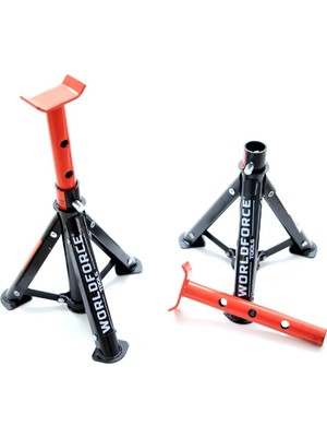 Worldforce 2 Ton Katlanır Kriko Standı Araç Sehpası 2'li Set Araç Altı Sehpa Seti