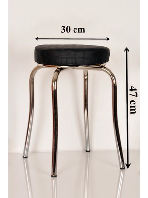 Yılmaz Masacılık 4 Lü Siyah Mutfak Tabure Metal Tabure Profil Tabure Istiflenebilir