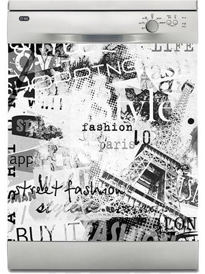 Sticker Art Bulaşık Makinesi Sticker Kaplama Beyaz Eşya Kaplama Paris Moda