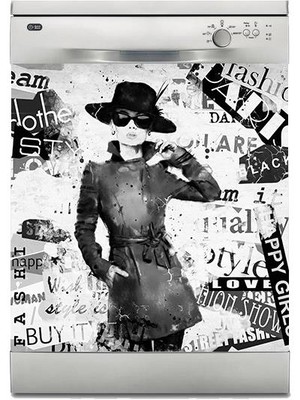 Sticker Art Bulaşık Makinesi Sticker Kaplama Beyaz Eşya Kaplama Moda Grunge Kız
