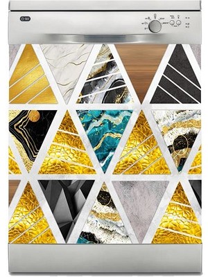 Sticker Art Bulaşık Makinesi Sticker Kaplama Beyaz Eşya Kaplama Üçgen Dekor