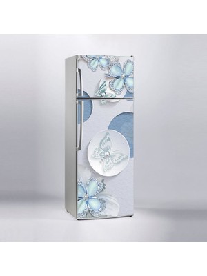 Sticker Art Buzdolabı Sticker Kaplama Dolap Kaplama Etiketi Kelebek Elmas Çiçek