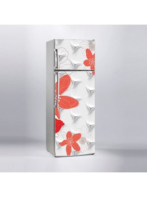Sticker Art Buzdolabı Sticker Kaplama Dolap Kaplama Etiketi 3D Dekor Çiçek