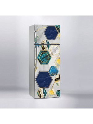 Sticker Art Buzdolabı Sticker Kaplama Dolap Kaplama Etiketi 3D Mermer Altıgen