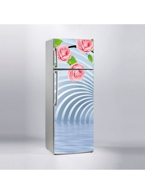 Sticker Art Buzdolabı Sticker Kaplama Dolap Kaplama Etiketi 3D Tünel Pembe Gül