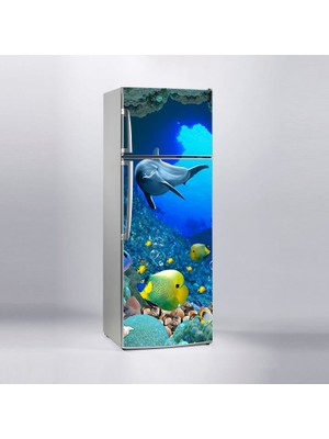 Sticker Art Buzdolabı Sticker Kaplama Dolap Kaplama Etiketi Deniz Altı