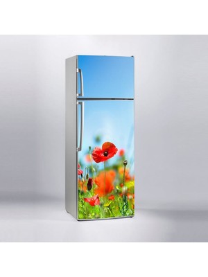 Sticker Art Buzdolabı Sticker Kaplama Dolap Kaplama Etiketi Gelincikler