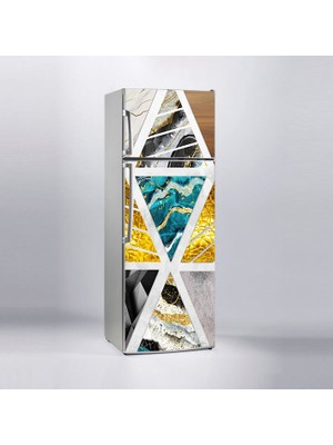 Sticker Art Buzdolabı Sticker Kaplama Dolap Kaplama Etiketi Üçgen Dekor