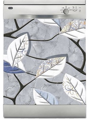 Sticker Art Bulaşık Makinesi Sticker Kaplama Beyaz Eşya Kaplama Duvar Renkli Yapraklar