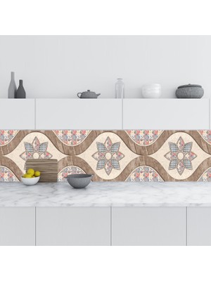 Sticker Art Mutfak Tezgah Arası Folyo Fayans Kaplama Folyosu Rustik Design 60 x 100  cm