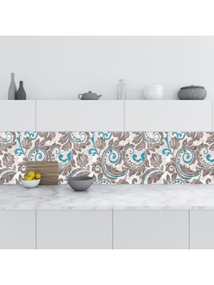 Sticker Art Mutfak Tezgah Arası Folyo Fayans Kaplama Folyosu Seramik Rustik Arkaplan 60 x 400  cm