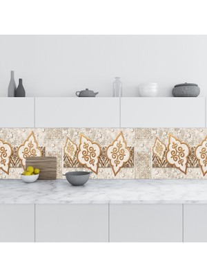 Sticker Art Mutfak Tezgah Arası Folyo Fayans Kaplama Folyosu Kahverengi Design 60 x 300  cm