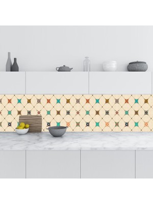 Sticker Art Mutfak Tezgah Arası Folyo Fayans Kaplama Folyosu Majolika Motif 2 60 x 100  cm