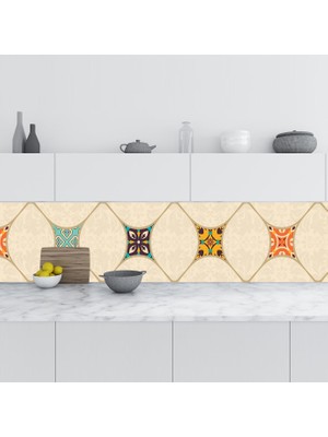 Sticker Art Mutfak Tezgah Arası Folyo Fayans Kaplama Folyosu Majolika Büyük Motif  60 x 100  cm