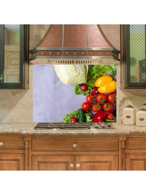 Sticker Art Mutfak Duvar Tezgah Arası Ocak Arkası Sticker Kaplama Taze Domatesler