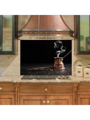 Sticker Art Mutfak Duvar Tezgah Arası Ocak Arkası Sticker Kaplama Cezve Kahve