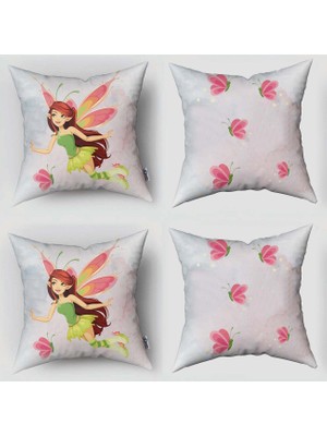 instababyrooms Çift Taraflı Dekoratif 43CM x 43CM Bebek Çocuk Odası 4 Lü Kırlent Kılıfı Model 156