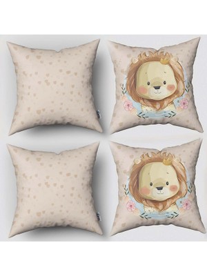 instababyrooms Çift Taraflı Dekoratif 43CM x 43CM Bebek Çocuk Odası 4 Lü Kırlent Kılıfı Model 162