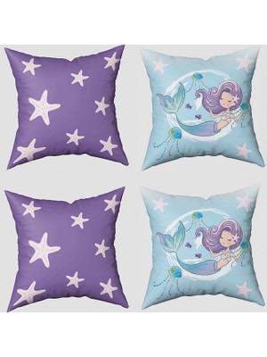 instababyrooms Çift Taraflı Dekoratif 43CM x 43CM Bebek Çocuk Odası 4 Lü Kırlent Kılıfı Model 222