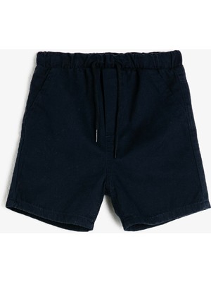 Koton Beli Bağlamalı Basic Pamuklu Şort