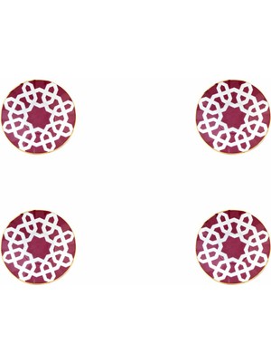 Porland Morocco Fuşya Ergonomik Çay Tabağı 12 cm 4'lü