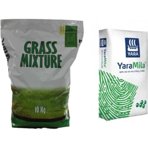 M.K.  Yayla Tohumculuk 6'lı Karışım Çim Tohumu - 10 kg + Çim Gübresi - 10 kg