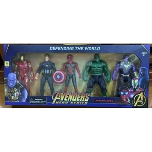 My Bebish 16 cm Işıklı Figür Oyuncak 5 Li Set Oyuncak Spiderman Thanos Hulk Iron Man