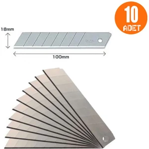 Maket Bıçağı Yedeği Ucu Kalın 18 mm Bıçak 10 Adet