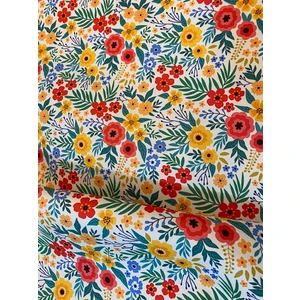 Favor Kumaş Retro Tarzı Çiçek Desen Dijital Baskılı Kumaş FVR-1660