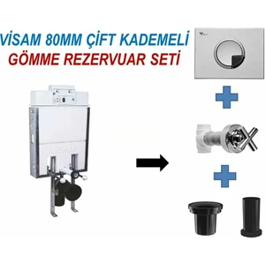 Gömme Rezervuar Slim 80 Asma Klozet Için +Kumanda Paneli