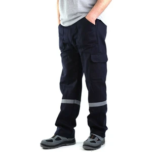 Lacivert 16/12 Gabardin Komando Cepli Pamuklu Reflektörlü Yazlık Iş Pantolonu