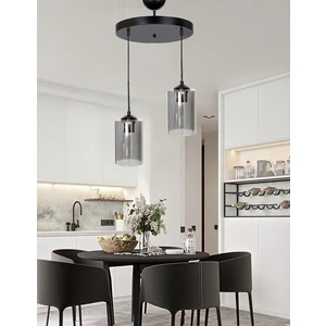 Dora Black Füme Glass Lüx 2, Avize, Antre Avize, Salon Avize, Oturma Odası Avize