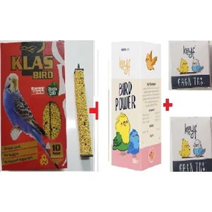Klas Bird Klas Muhabbet Kuşu Ballı Kraker 10 Lu +Muhabbet Kuşu Vitamin (Kızıştırıcı) 50 cc + 2 Adet Gaga Taşı