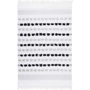 My Home Halı Oslo %100 Doğal Pamuk Dokuma Püsküllü Kilim K7 Gri Siyah