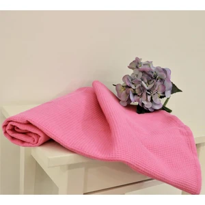 75X150 cm Pembe Pike Gofre Desen Peştemal Hamam Banyo Havlusu