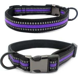Reflektörlü Orta Irk Köpek Boyun Tasması Medium Mor 2.5 cm 36 - 55 cm